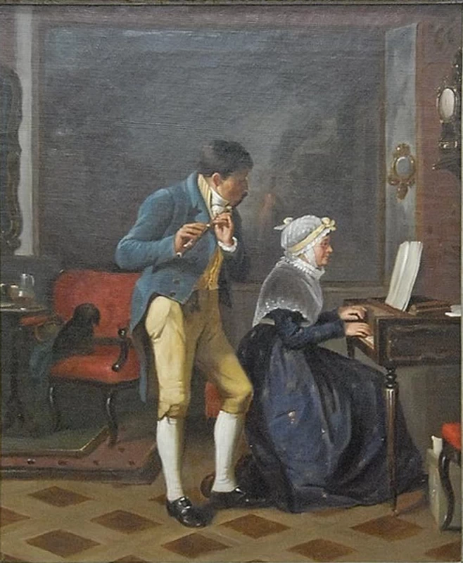 Scena d'interno con musicisti